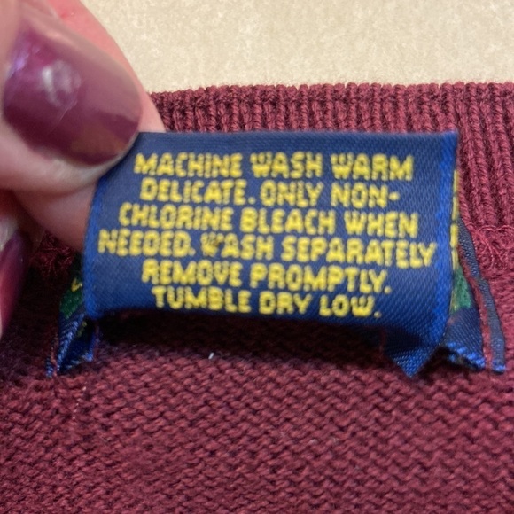 Byford Graphic (Embroidered) Sweater Golf Feep Burgundy Size Med Preowned - Picture 8 of 12